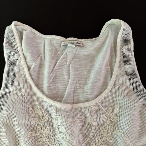 American Eagle Women's White Lace Tank Top Sz Small Flowy Boho Festival - Picture 3 of 12